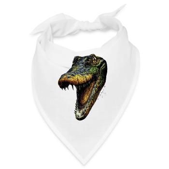 Kaiman Krokodil Alligator Reptilien Kroko Kaimane - Bandana - Weiß - Vorne