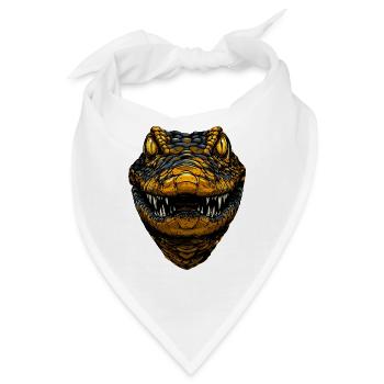 Kaiman Krokodil Alligator Reptilien Kroko Kaimane - Bandana - Weiß - Vorne