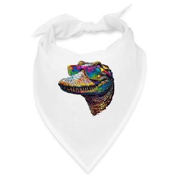 Kaiman Krokodil Alligator Reptilien Kroko Kaimane - Bandana - Weiß - Vorne