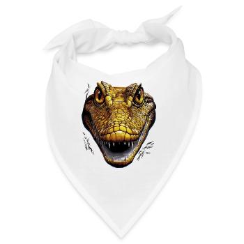 Kaiman Krokodil Alligator Reptilien Kroko Kaimane - Bandana - Weiß - Vorne
