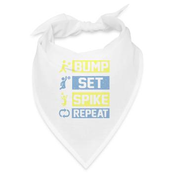 Bump Set Spike Repeat Volleyball - Bandana - Weiß - Vorne