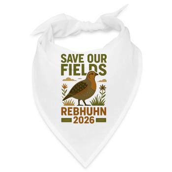 Save Our Fields – Rebhuhn Vogel des Jahres 2026 - Bandana - Weiß - Vorne