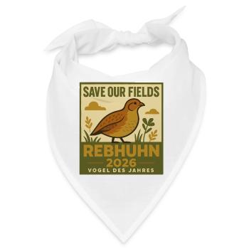 Save Our Fields – Rebhuhn Vogel des Jahres 2026  - Bandana - Weiß - Vorne