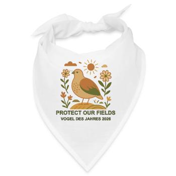 Protect Our Fields – Rebhuhn Vogel des Jahres 2026 - Bandana - Weiß - Vorne