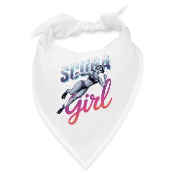 Scuba Girl Taucherin Design - Bandana - Weiß - Vorne
