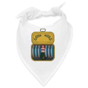 Meerjungfrau im Lunchbox-Design - Bandana - Weiß - Vorne