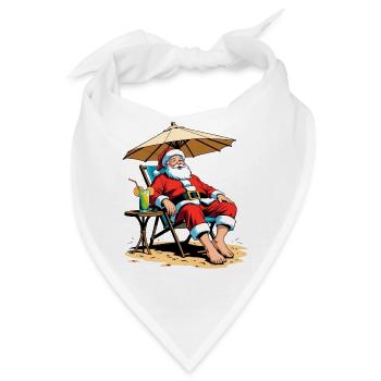 Strand Weihnachtsmann Urlaub - Bandana - Weiß - Vorne