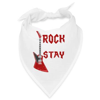 Rock On Stay Strong Music Guitar Rock Band - Bandana - Weiß - Vorne
