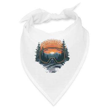 Skibrille Sonnenuntergang - Bandana - Weiß - Vorne