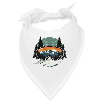 Berglandschaft in der Skibrille - Bandana - Weiß - Vorne