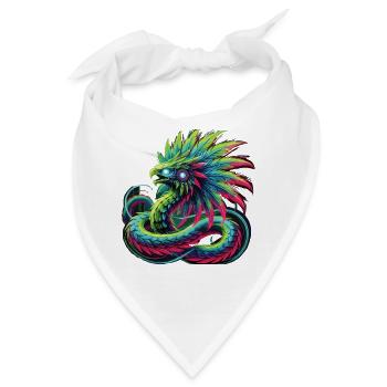 Azteken Drache - Bandana - Weiß - Vorne