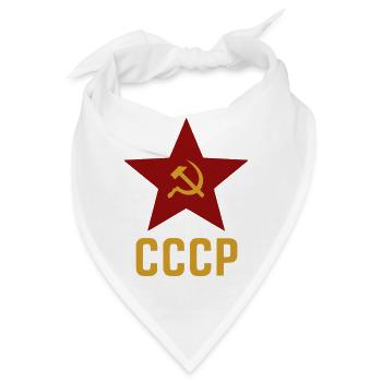 Roter Stern CCCP Symbol – Hammer & Sichel Design - Bandana - Weiß - Vorne