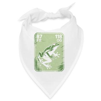Frosch Vintage Postkarte Grün - Bandana - Weiß - Vorne