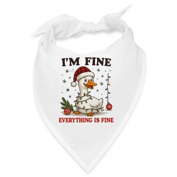 Weihnachtsente mit Lichterkette - Bandana - Weiß - Vorne