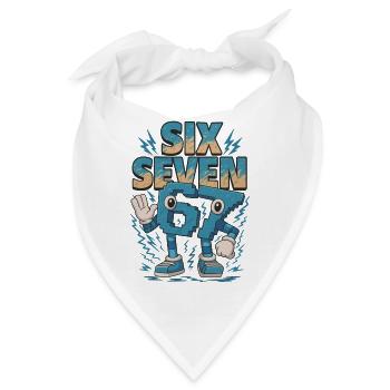 Kinder Meme 67 Six Seven 6 7 Italienisches Brainrot Shirt - Bandana - Weiß - Vorne