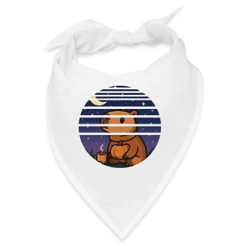 Capybara Cozy Night – Herbstliches Selfcare Design - Bandana - Weiß - Vorne
