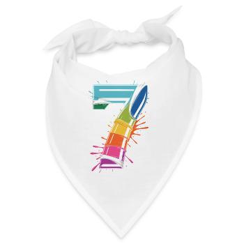 Regenbogen7 Spritzdesign - Bandana - Weiß - Vorne