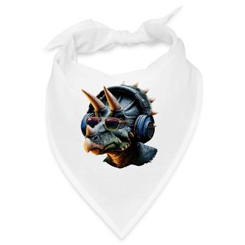 Triceratops Dinosaurier Dinos Triceratops Dino - Bandana - Weiß - Vorne