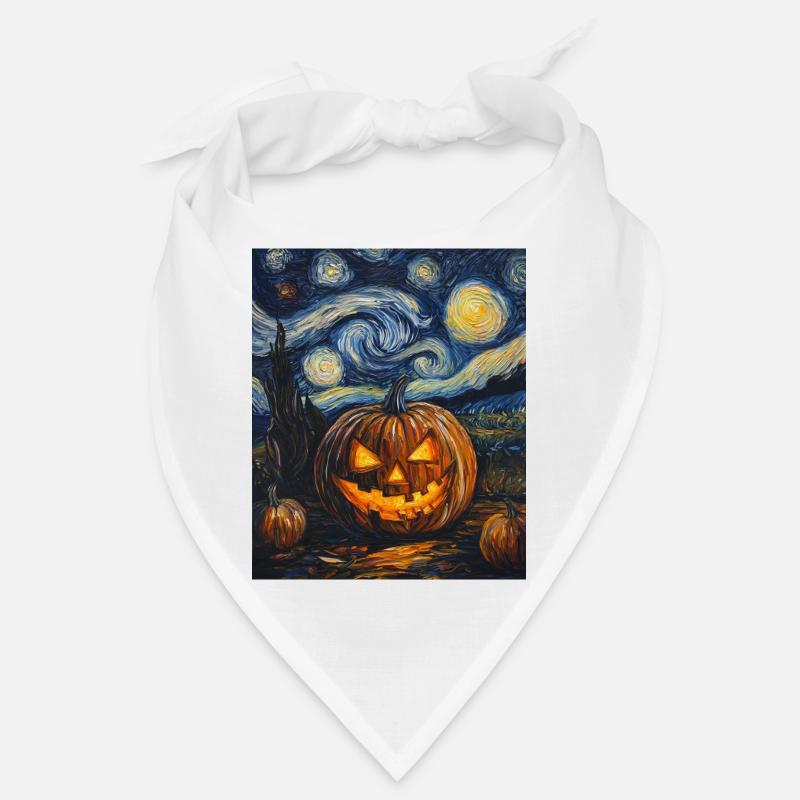 Citrouille Halloween Style Van Gogh Nuit étoilée Bandana