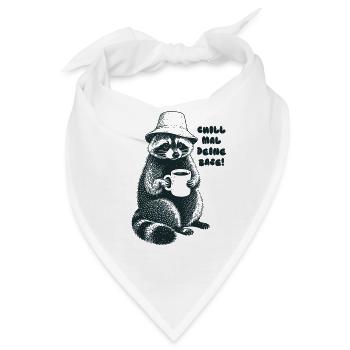 Chill mal deine Base - Waschbär - Bandana - Weiß - Vorne