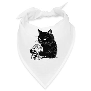 Katze trinkt '100% Organic Student Tears' - Bandana - Weiß - Vorne
