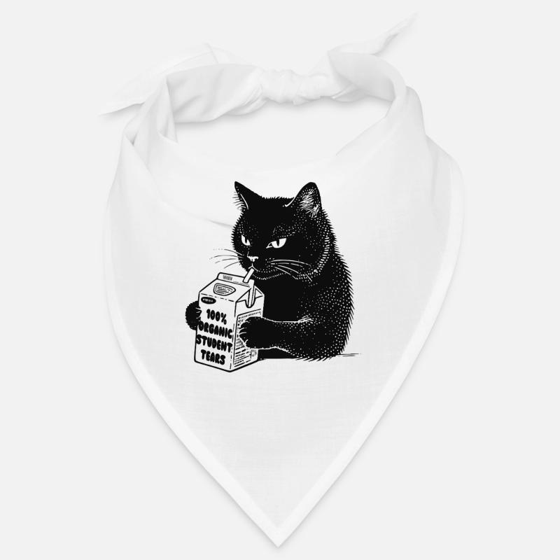 Cat drinks '100% Organic Student Tears' Bandana