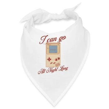 Retro Gaming I Can Go All Night Long Spielkonsole - Bandana - Weiß - Vorne