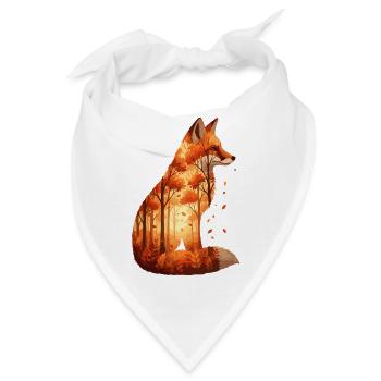 Gemütliches Herbst Fuchs Design - Natur & Wald  - Bandana - Weiß - Vorne