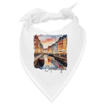Aquarell von Kopenhagen, Kopenhagen, Dänemark - Bandana - Weiß - Vorne