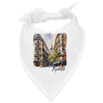Aquarell von Madrid, Madrid, Spanien - Bandana - Weiß - Vorne