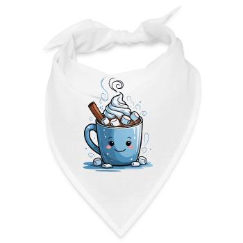 Kuscheliger Kakao-Mug mit Marshmallows - Bandana - Weiß - Vorne