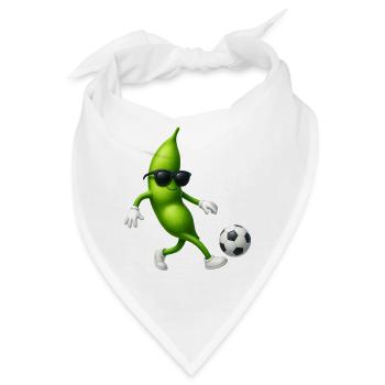 Edamame Bohnen Bohne Fußball - Bandana - Weiß - Vorne