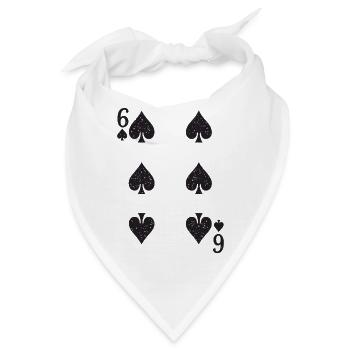 Sechs Spades Neun Pik Muster - Bandana - Weiß - Vorne