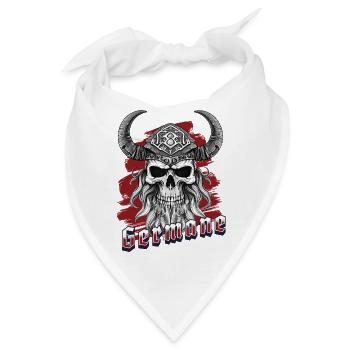Viking Schädel Totenkopf Germane - Bandana - Weiß - Vorne