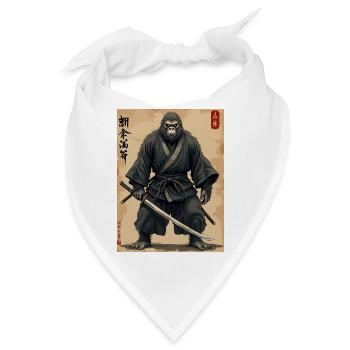 Gorilla Samurai mit Katana - Bandana - Weiß - Vorne