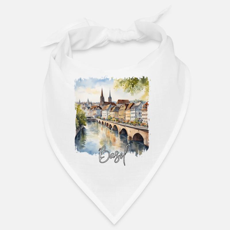 Basel Aquarell, Basel Schweiz Bandana