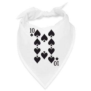 Zehn Pik Karte - Bandana - Weiß - Vorne