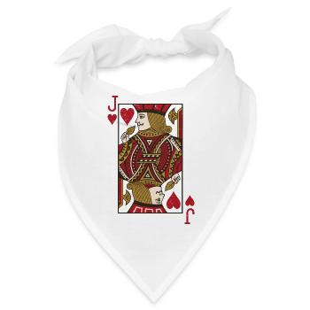Bube Herz Doppelkopf Karte Rome Pokern - Bandana - Weiß - Vorne