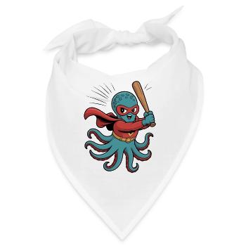 Baseball Oktopus Superheld - Bandana - Weiß - Vorne