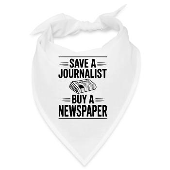 Retten Sie einen Journalisten, kaufen Sie eine Zeitung - Bandana - Weiß - Vorne