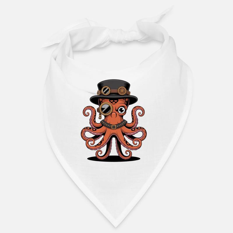 Octopus in steampunk style with monocle Bandana