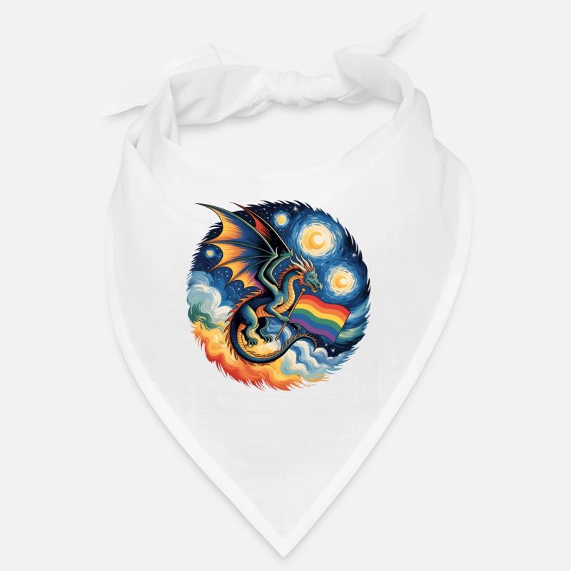 Dragon orgueilleux avec drapeau arc-en-ciel Bandana