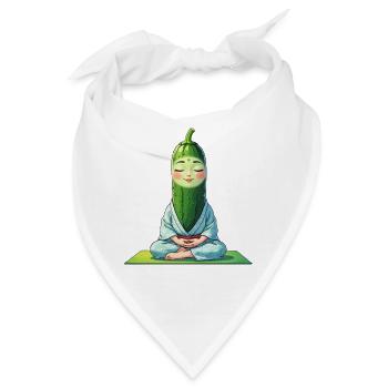 Gurkenkopf Meditationsfigur Kimono - Bandana - Weiß - Vorne