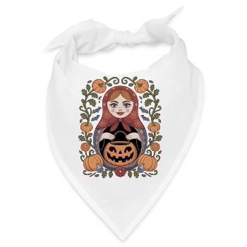 Halloween Matroschka Kürbiszauber - Bandana - Weiß - Vorne