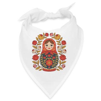 Matryoshka Blumenkranz Design - Bandana - Weiß - Vorne