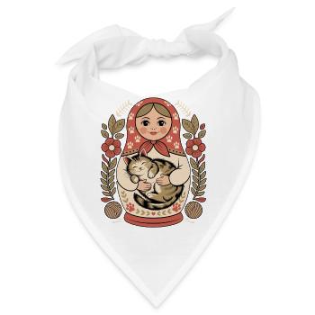 Matroschka Katze Kuschelherz - Bandana - Weiß - Vorne
