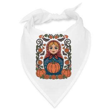 Herbstmatryoshka Kürbis - Bandana - Weiß - Vorne