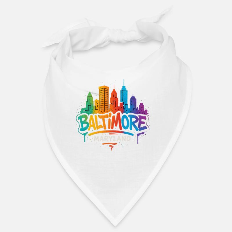 Baltimore Skyline Graffiti Bandana