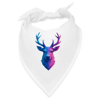 Weihnachten Rentier Low Poly - Bandana - Weiß - Vorne