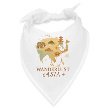 Wanderlust Asia – Reiselust Asien Karte - Bandana - Weiß - Vorne